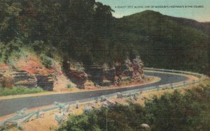 Vintage Postcard Beauty Spot Along One Of The Highways In The Ozarks Missouri