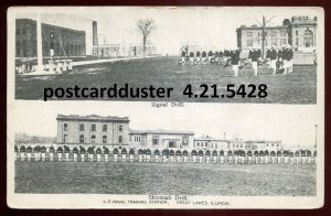 h5203 - GREAT LAKES Illinois Postcard 1910s US Naval Training Station. Drill