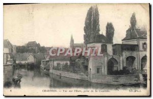 Postcard Old Chartres View Eure taking the Courlille