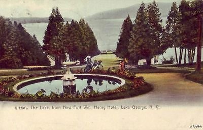 VIEW FROM FORT WM. HENRY HOTEL LAKE GEORGE, NY 1906