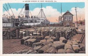 Cotton Bales at Levee - New Orleans LA, Louisiana - WB