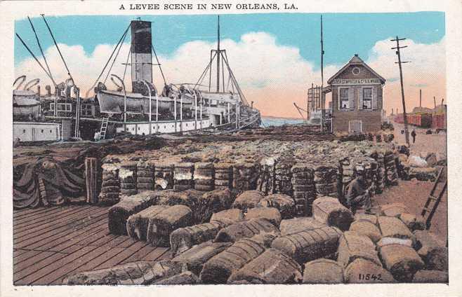 Cotton Bales at Levee - New Orleans LA, Louisiana - WB