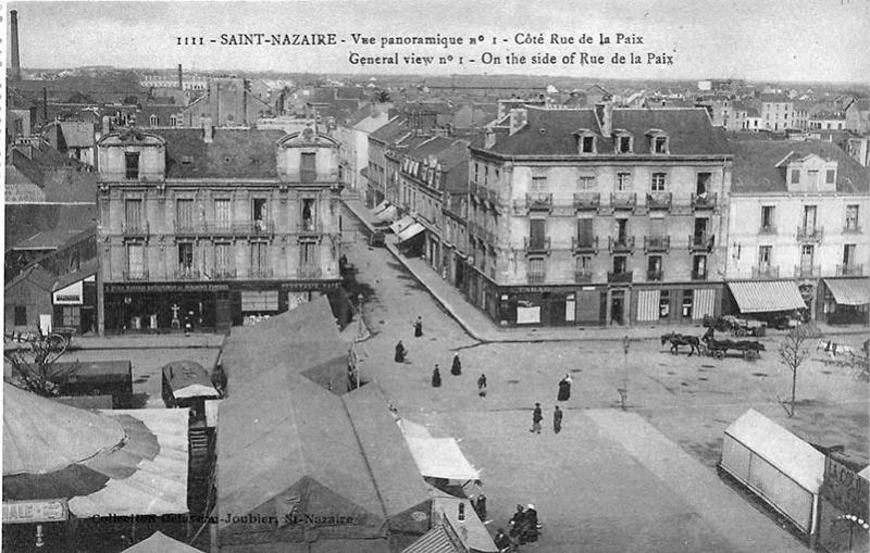 Saint-Nazaire France Panaramic Street Views Store Fronts Postcard