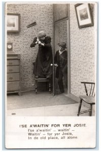 1907 Crossdressing Man Humor Bamforth Christine ND RPPC Photo Antique Postcard