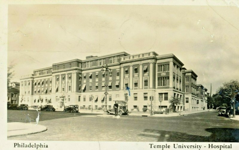 Postcard RPPC View of Temple University Hospital in Philadelphia, PA.      S2