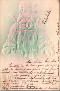 Embossed Santa Claus Christmas Embossed Vintage Postcard 09.73