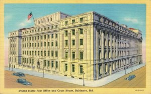 USA United States Post Office and Courthouse Baltimore Linen Postcard 07.35