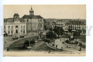 494953 FRANCE LE MANS Republic square cinema trams street advertising Levy