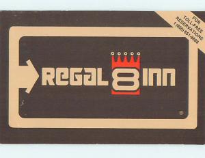 Unused 1980's POSTCARD AD - REGAL 8 INN L1264