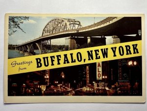 Greetings from BUFFALO, NEW YORK Vintage Postcard K7