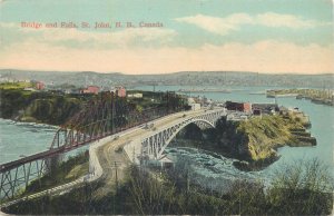 Canada Saint John, New Brunswick Bridge and Falls postcard 