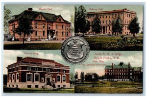 Grand Forks North Dakota ND Postcard University Of North Dakota Buildings c1910s