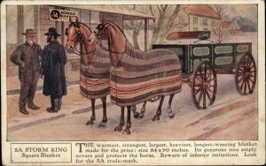 5A Horse Blankets Ad Advertising Storm King c1910 Vintage Postcard