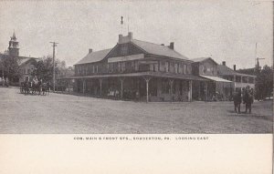 Postcard Corner Main & Front Sts Souderton PA Looking East