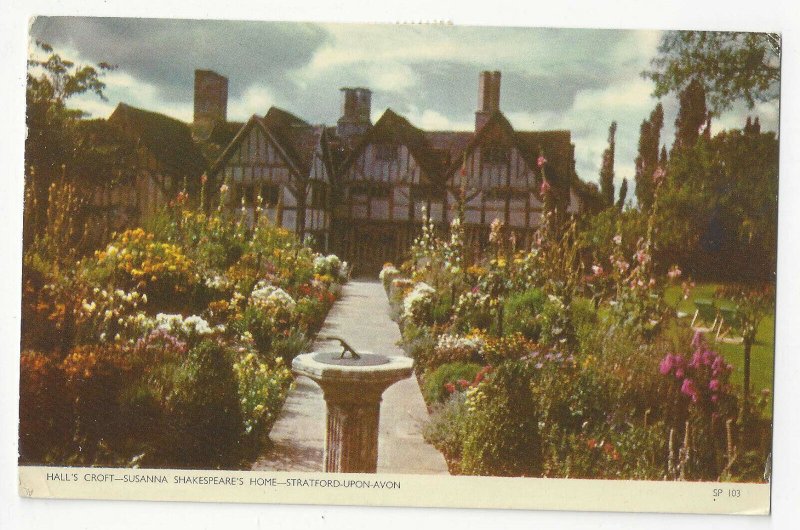 UK Hall's Croft Stratford on Avon Susanna Shakespeare Postcard Scouting Cancel