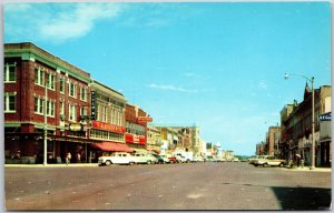 Summit Street Arkansas City Kansas KS Business District Shops Stores Postcard