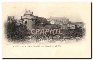 Old Postcard Vannes La Tour du Connetable and the Remparts