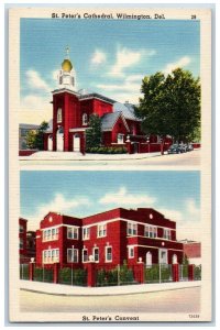 c1940's Wilmington Delaware DE St. Peter's Cathedral Building Multiview Postcard