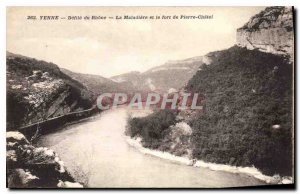 Postcard Old Yenne Rhone Defile the Maladiere and Fort Pierre Chatel