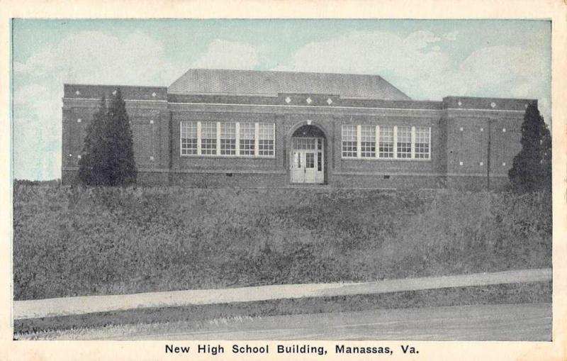 Manassas Virginia New High School Street View Antique Postcard K96148