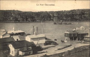 Le Port Chicoutimi Quebec Docks & Buildings c1910 Postcard