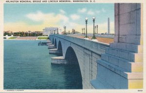 Arlington Memorial Bridge Washington DC Looking towards Lincoln Memorial - Linen