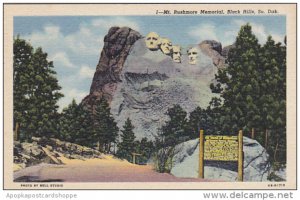 Mount Rushmore Memorial Black Hills South Dakota 1948 Curteich