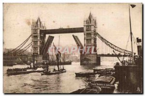 Old Postcard The Tower Bridge London Boat