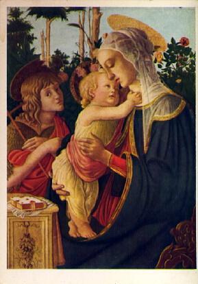 POSTAL 57153: Sandro Botticelli The Virgin the child Jesus and St John