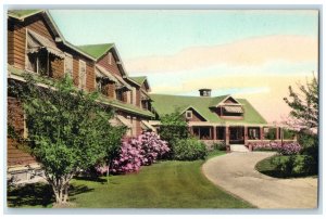 c1940 Spalding Inn Entrance Whitefield New Hampshire NH Hand-Colored Postcard