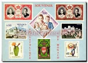 Modern Postcard Principality of Monaco Some reproduction of stamps typically ...