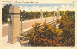 Wilmington Delaware 1940s Postcard Washington Street Bridge