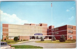 c1960s Waterloo IA Just Demolished Schoitz Memorial Hospital Chrome Postcard A61