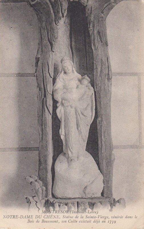 Notre Dame De Chene Statue Montresor Eglise Postcard