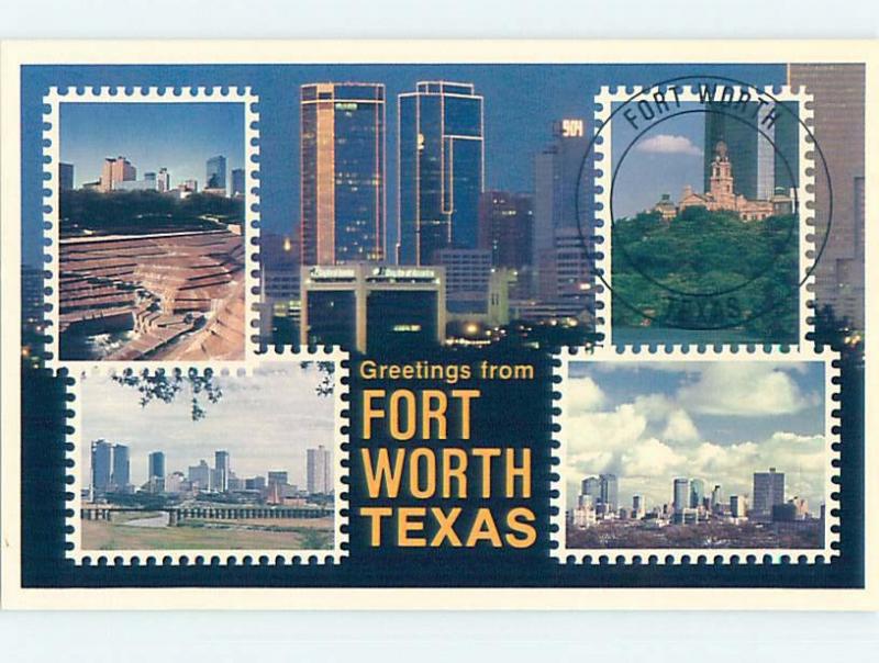 Unused 1986 FIVE VIEWS ON ONE POSTCARD Fort Worth Texas TX F8327