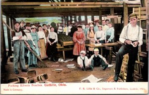 Postcard People Packing Elberta Peaches in Guthrie, Oklahoma