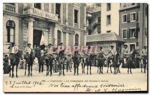 Postcard Old Mountain Cauterets The company guides horse TOP