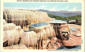 c1935 YELLOWSTONE PARK WYOMING MAMMOTH HOT SPRINGS TERRACE LINEN POSTCARD 41-131