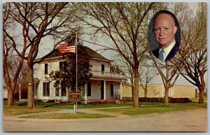 Abilene Kansas 1960s Postcard President Eisenhower Home And Museum