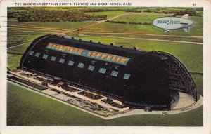 J79/ Akron Ohio Postcard c1910 Goodyear Zeppelin Dock Factory 91