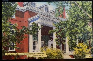 Vintage Postcard 1930-1945 East Greenwich High School, Eastman Hall Rhode Island