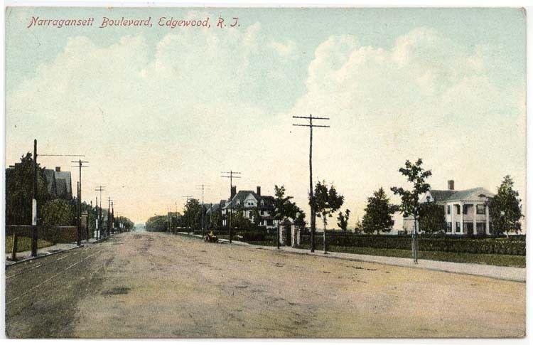 Edgewood, Rhode Island,  Early View Along Narragansett Boulevard