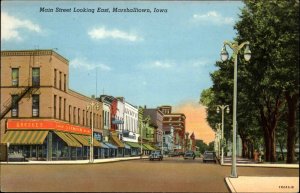 Marshalltown IA Main St. East Linen Postcard - Kresge Store