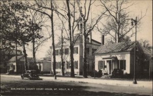 Mount Mt Holly New Jersey NJ Burlington County Court House Vintage Postcard