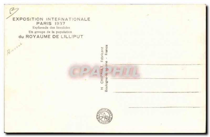 Postcard Old Dwarf Dwarves Paris International Exhibition in 1937 Kingdom of ...
