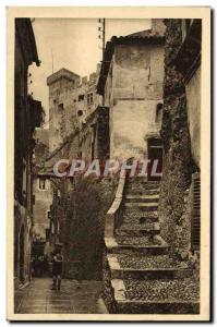 Old Postcard Roquebrune Old street dominated by Fort