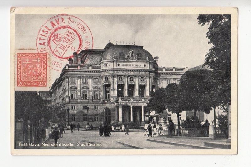 B77818 bratislava pozsony pressburg mestske divad slovakia scan front/back image