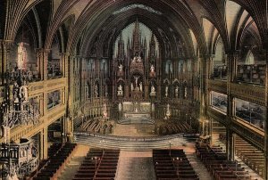 c1930 MONTREAL CANADA NOTRE DAME CATHEDRAL INTERIOR RELIGIOUS POSTCARD 43-82