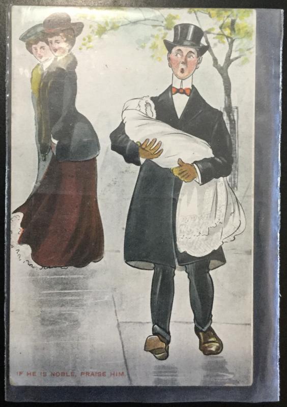 Postcard Used “If He Is Noble, Praise Him” Man/Women/Baby PA LB
