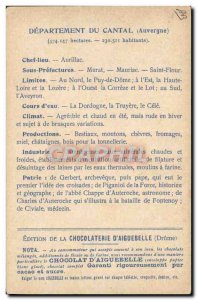 Old Postcard geographical maps of Chocolaterie & # 39Aiguebelle Cantal